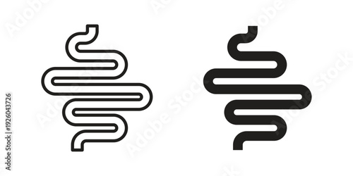 Intestines icon, line symbols on white background. EPS10