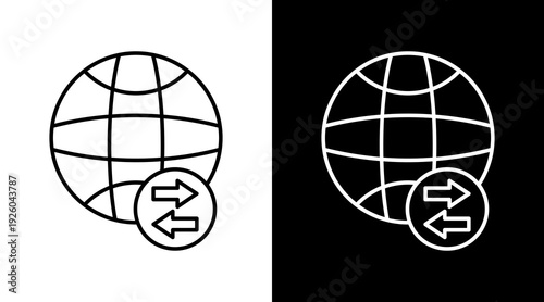 Export Import White Icon Set Design