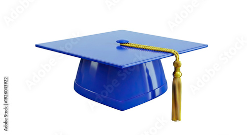 Blue Graduation Cap with Gold Tassel