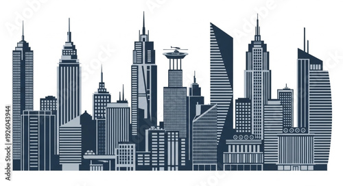 City Skyline with Modern Skyscrapers.