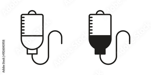 IV bag icon, line symbols on white background. EPS10