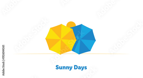 Geometric umbrella icon set