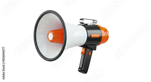 Modern Orange and Black Megaphone