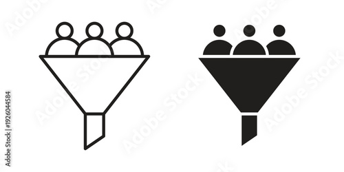 Lead conversion icon, line symbols on white background. EPS10