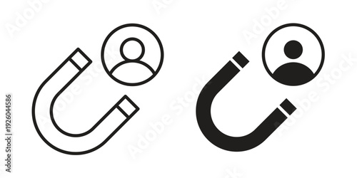 Lead generation icon, line symbols on white background. EPS10