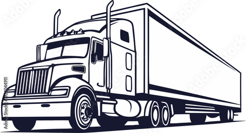 semi truck icon silhouette vector icon