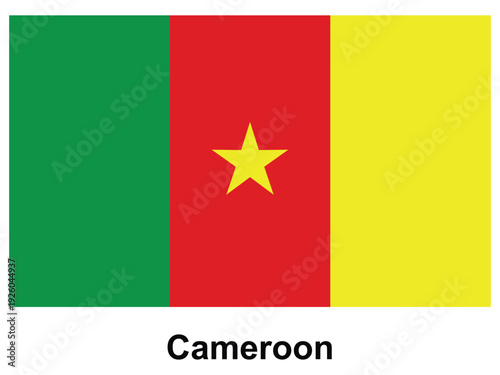 National Flag of Cameroon Featuring Green, Red, Yellow, and a Star Symbol