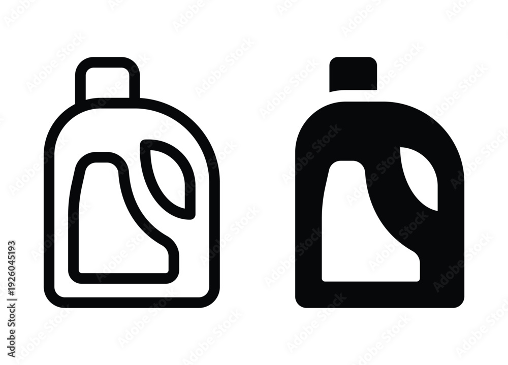 Obraz premium Minimalist Line Art of Laundry Detergent Bottle in Black and White Style
