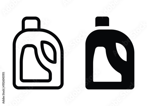 Minimalist Line Art of Laundry Detergent Bottle in Black and White Style