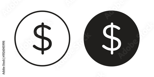 Money icon, line symbols on white background. EPS10