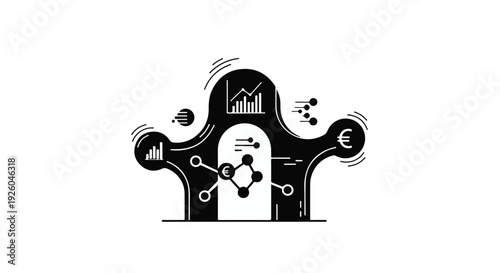 Abstract representation of interconnected data points and analytical charts, symbolizing information processing and technological advancement