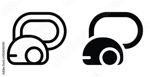 Simple and Modern Line Art Illustrations of a Vacuum Cleaner Icon