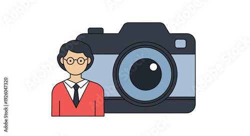 Professional photographer with modern camera equipment