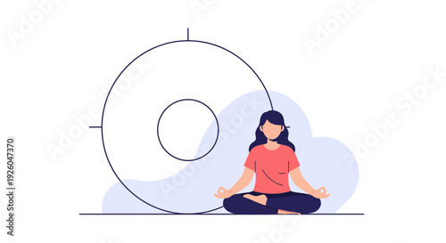 Woman meditating in peaceful lotus position with eyes closed