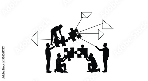 Teamwork and Collaboration Connecting Puzzle Pieces to Achieve Common Goals