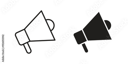 Promotion icon, line symbols on white background. EPS10