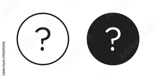 Question mark icon, line symbols on white background. EPS10