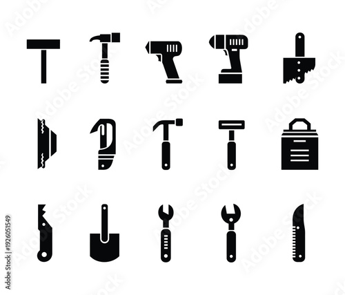 Hand Tool Silhouettes Collection - Repair and Construction Icons