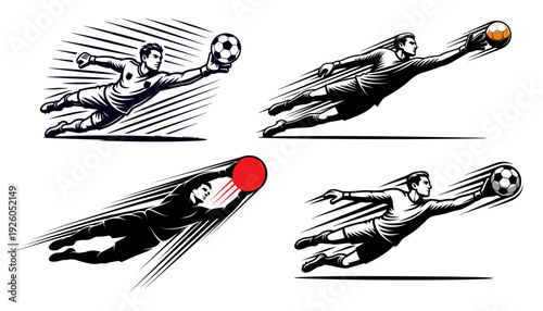 A sequence of soccer player movements during a powerful kick and follow-through action