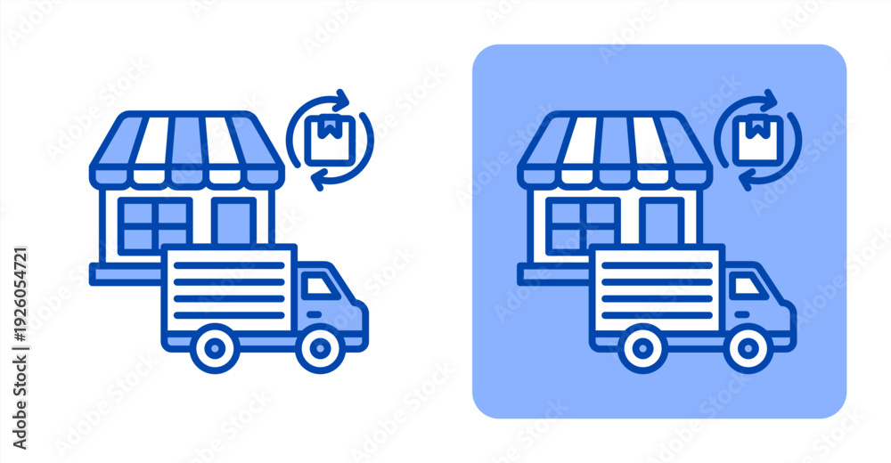 Fototapeta premium Store Replenishment icon, with contrast background.