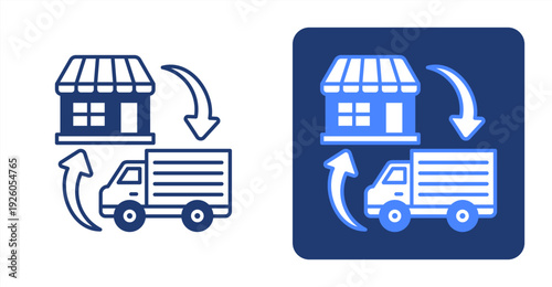 Retail Distribution icon, with contrast background.