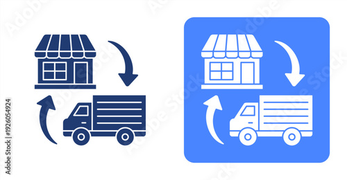 Retail Distribution icon, with contrast background.