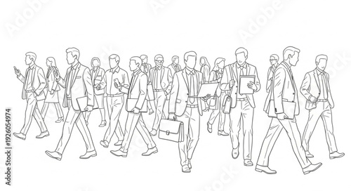 Crowd of People Walking Together.