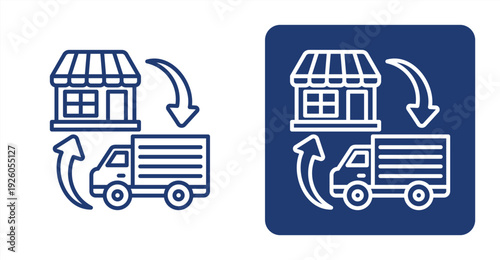 Retail Distribution icon, with contrast background.