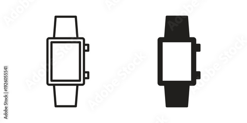Smartwatch icon, line symbols on white background. EPS10