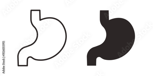 Stomach icon, line symbols on white background. EPS10