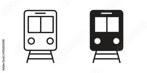 Subway icon, line symbols on white background. EPS10
