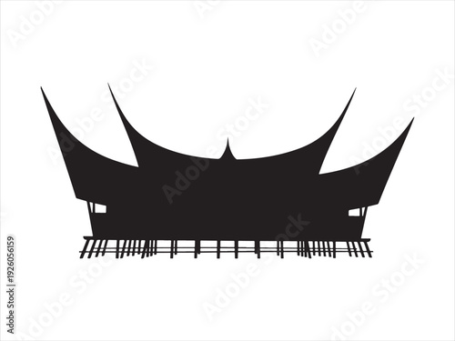 Chinese pavilion silhouette Vector collection. Minimalist Traditional Chinese Pavilion Silhouette on White Background