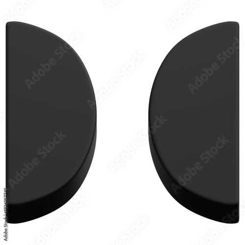 Fotografia 3D Black Opposing Half Circle Split