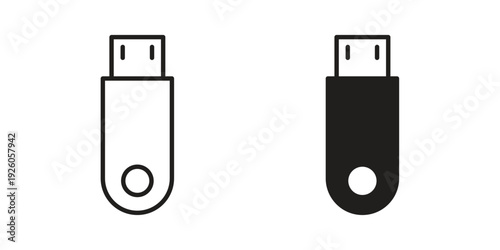 usb drive icon, line symbols on white background. EPS10