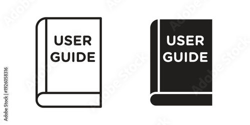 User guide icon, line symbols on white background. EPS10