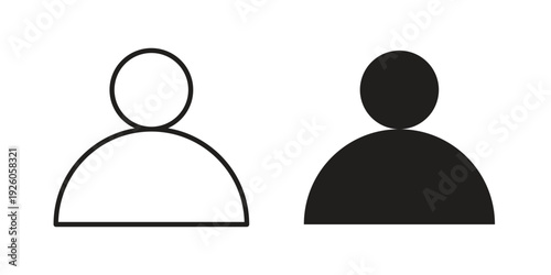 User icon, line symbols on white background. EPS10