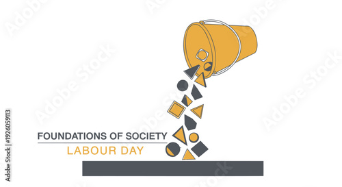 Labour Day icon set, Foundations of Society theme