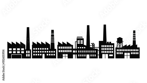 A black and white silhouette of a city skyline isolated on white background, Vector