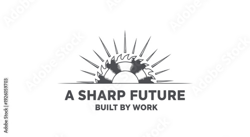 Black and white vector logo with text 'A SHARP FUTURE BUILT BY WORK'
