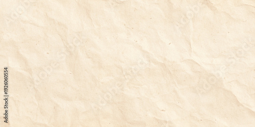 beige crumpled paper texture background featuring natural wrinkles with a soft vintage tone for minimalist branding, stationery mockups, posters.