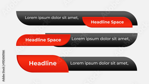 Collection of Realistic Modern Lower Third Banner Designs for News, Broadcast and Video Titles