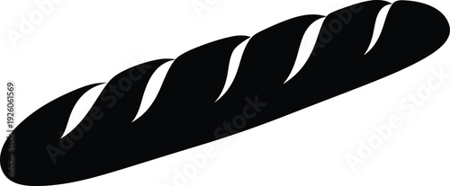 Simple black bread loaf illustration on white background