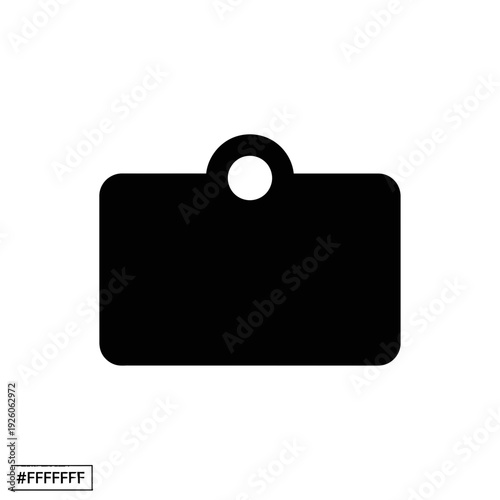 A black and white image of a tag