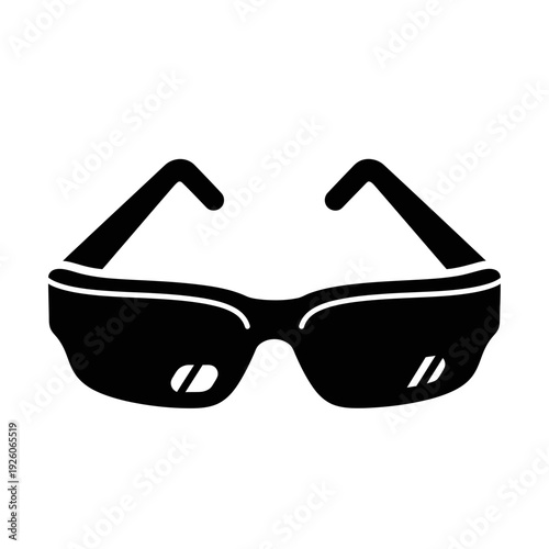 A pair of black sunglasses on a white background