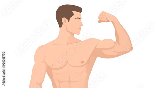A cartoon muscular man flexing his arm