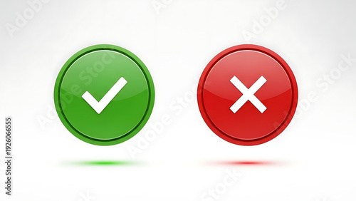 Free Download Green checkmark and red cross buttons - GFXLoad