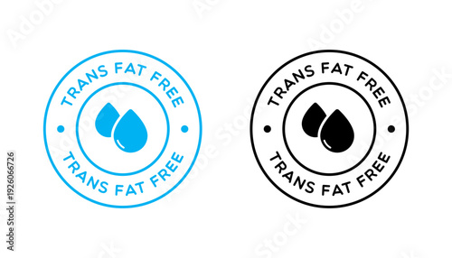 Vector Round Trans Fat Free Badge Label