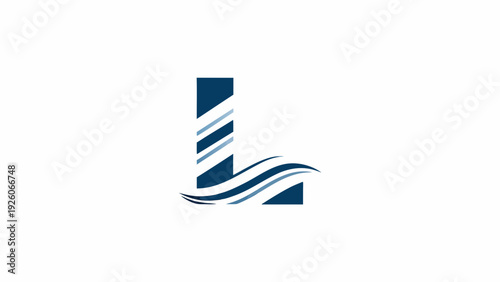 Logistics company logo with stylized letter l and wave design on white background for shipping and delivery services