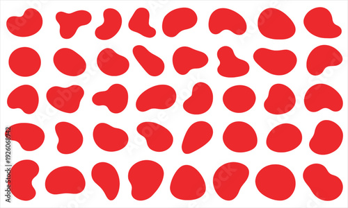 Red Abstract Liquid Blobs Set - Organic Fluid Shape Vector Collection for Modern UI and Graphic Design