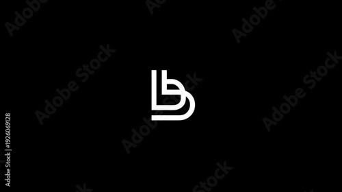 Modern minimalist abstract letter monogram logo design with clean lines in white on a black background, perfect for branding.